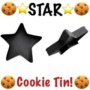 5 for $25!   Vintage Holiday Star Cookie Tin - Cutter!